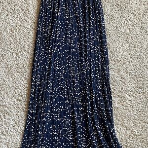 Amazon Essentials Dark Blue Maxi Skirt with White Dots